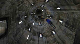 Travaux acrobatiques à la Cathédrale de Gap